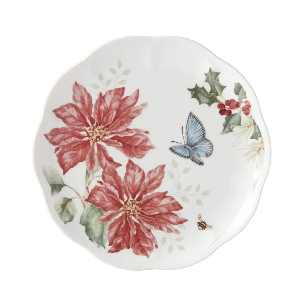 Butterfly Meadow Holiday 12-Piece Porcelain Dinnerware Set for 4