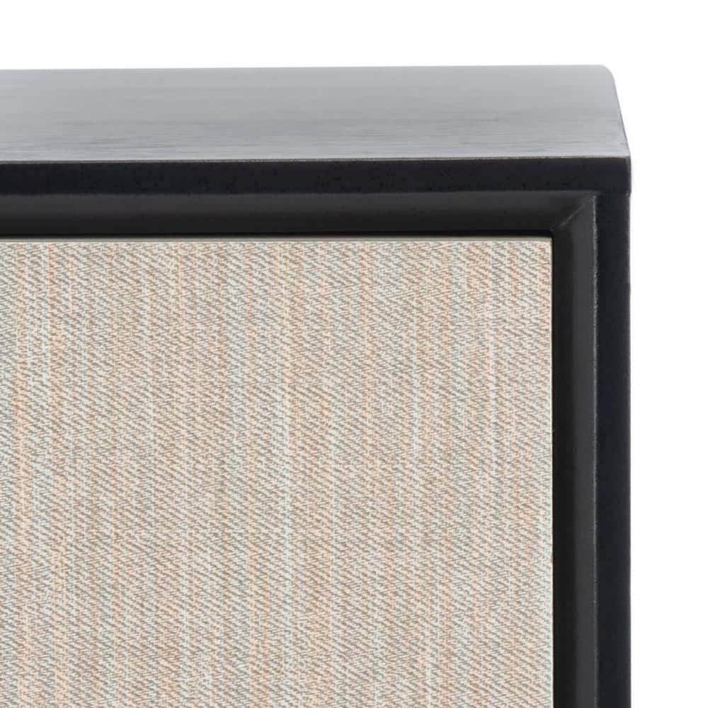 Estella Rustic Black Wood & Metal 1-Drawer Accent Table