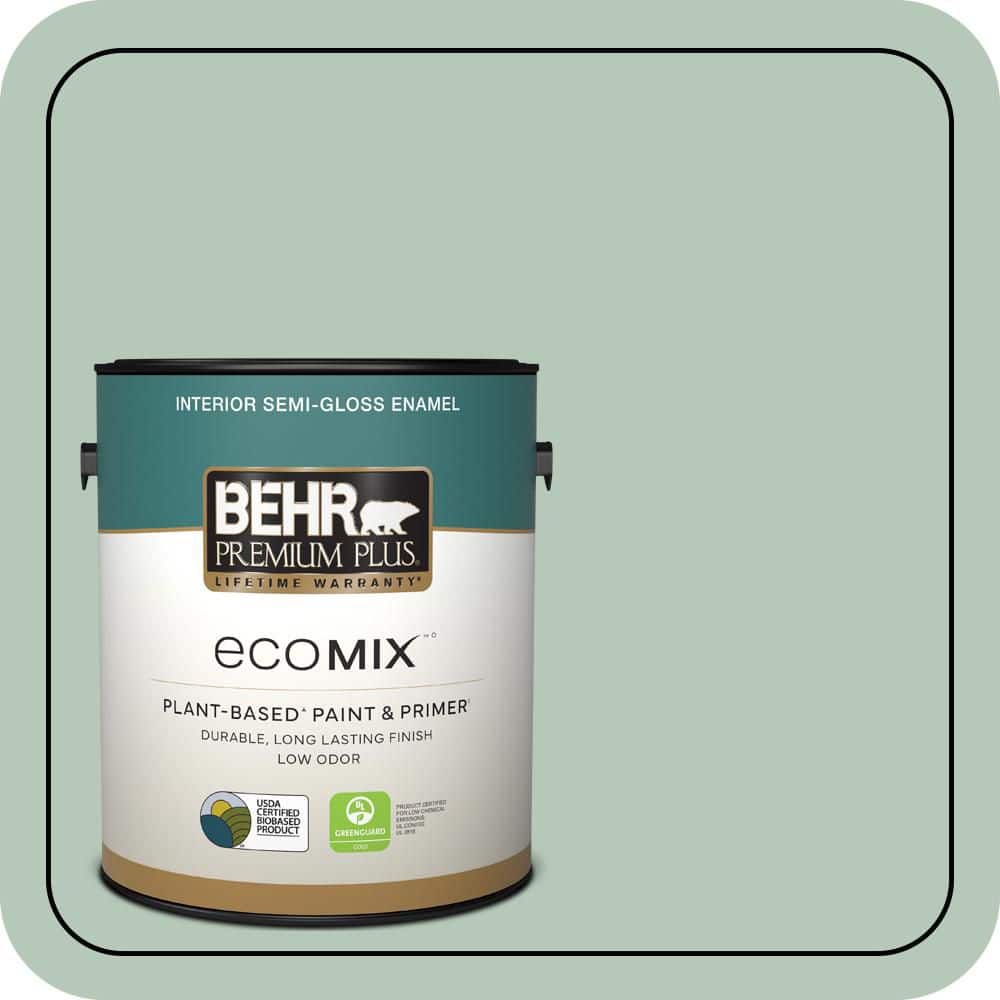 1 gal. #S410-3 Ponds Edge Semi-Gloss Enamel EcoMix Plant-Based Interior Paint & Primer price history on PriceWatchPro