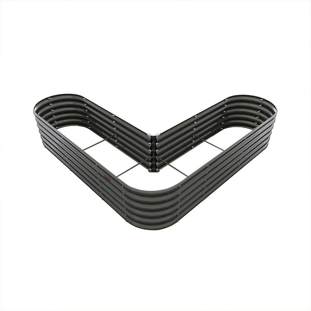 81 in. x 81 in. x 18 in. Gray Heart-Shaped Anti-Rust Galvanized Metal Raised Garden Bed price history on PriceWatchPro