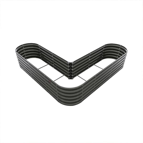 Sudzendf 81 in. x 81 in. x 18 in. Gray Heart-Shaped Anti-Rust Galvanized Metal Raised Garden Bed