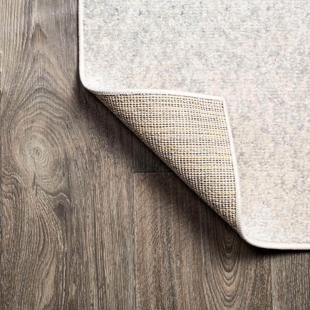 Gray and Cream Abstract Reversible 4' x 6' Synthetic Rug