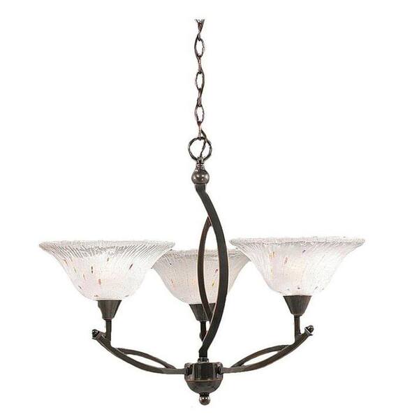 Filament Design Concord 3-Light Black Copper Chandelier with Frosted Crystal Glass
