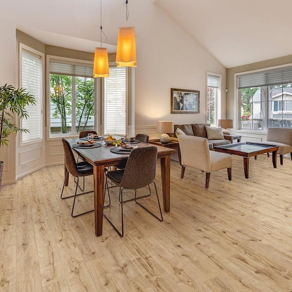 Echols Marsh Oak 12mm T x 7.56 in. W Waterproof Laminate Wood Flooring (15.95 sq. ft./Case)