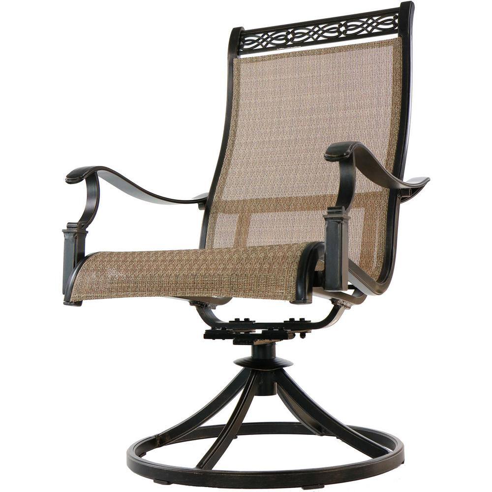 Cedar Aluminum 7-Piece Outdoor Dining Set with Swivel Rockers