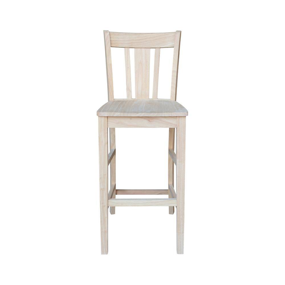 San Remo 30-Inch Unfinished Solid Wood Traditional Bar Stool
