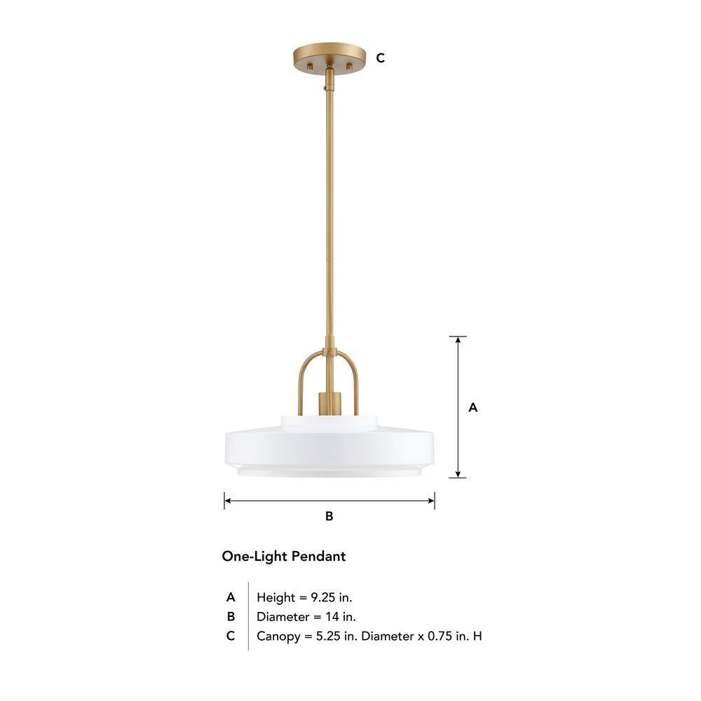 Odea Matte White and Brushed Gold Mid-Century Modern Pendant Light