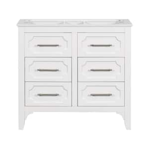 34.48 in. W x 17.87 in. D x 33 in. H Bath Vanity Cabinet without Top in White with with 4 Drawers