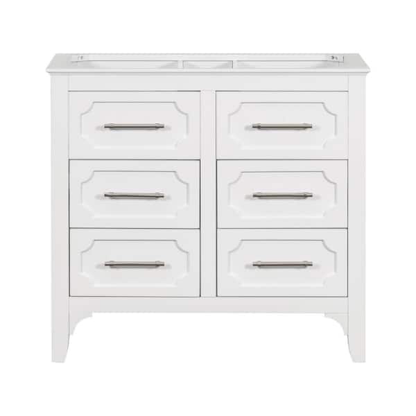 EPOWP 34.48 in. W x 17.87 in. D x 33 in. H Bath Vanity Cabinet without Top in White with with 4 Drawers