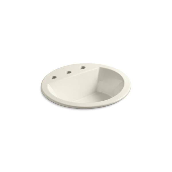 KOHLER Bryant Round Self-Rimming Bathroom Sink in Biscuit K-2714-8-96 ...