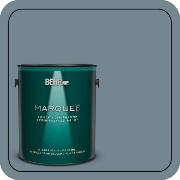BEHR MARQUEE 1 gal. #N480-5 Adirondack Blue One-Coat Hide Semi-Gloss Enamel Interior Paint & Primer