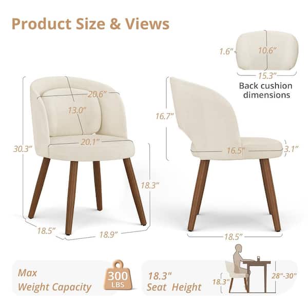OrangeOne Modern Linen Fabric Upholstered Solid Wood Legs Dining
