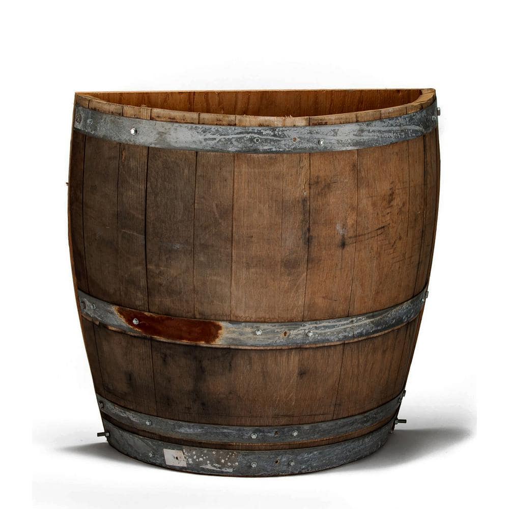 Extra Large Reclaimed Oak Wine Barrel Planter