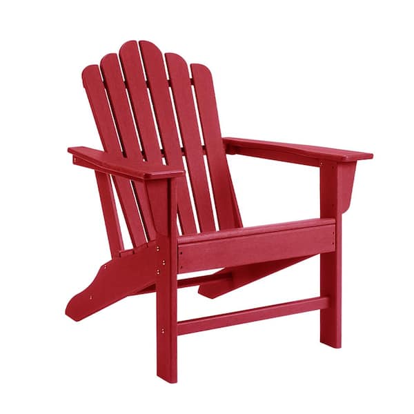 Amucolo Classic Red Outdoor Plastic Adirondack Chair