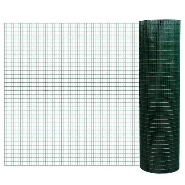 Amu Colo 1/2 in. x 3 ft. x 98 ft. 19 Gauge Green Hardware Cloth Welded Cage Wire Chicken Fence Mesh Roll Square Wire Netting