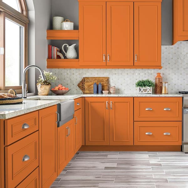 1 qt. #230B-6 Orange Burst Satin Enamel Interior/Exterior Cabinet, Door & Trim Paint