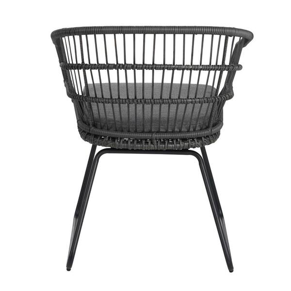 あい！ Grey All-Weather Wicker Outdoor Lounge Chair Patio Dining Chair