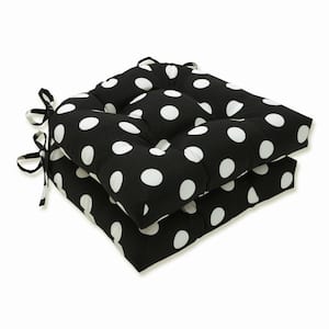 16 in. x 15.5 in. Outdoor Dining Chair Cushion in Black/White (Set of 2)