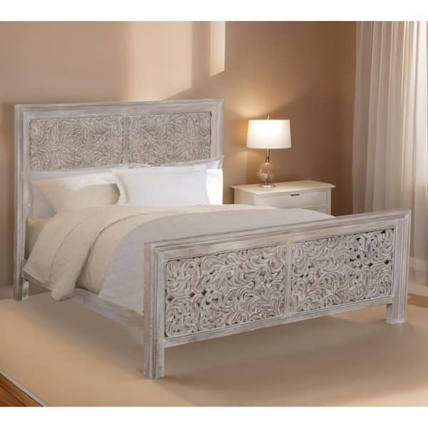Black Wood Frame King Panel Bed with Upholstered;Tufted
