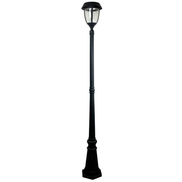 XEPA Stay On Whole Night 300 Lumen 77 in. Outdoor Black Solar LED Post Lamp