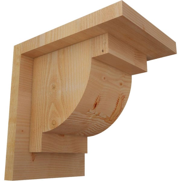 Ekena Millwork 6 in. x 8 in. x 8 in. Douglas Fir Alpine Rough Sawn Corbel with Backplate