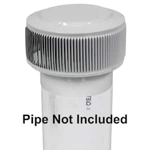 Aura PVC Vent Cap 8 in. Dia White Aluminum Exhaust Static Roof Vent with Adapter for Sch. 40 or Sch. 80 PVC Pipe