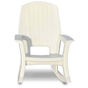 Rockaway White Plastic Heavy-Duty All-Weather Outdoor Rocking Chair