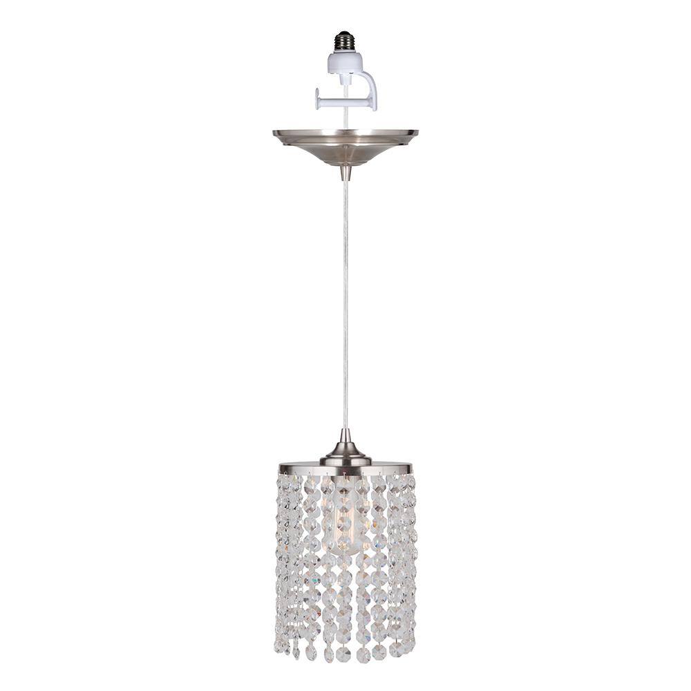 Worth Home Products Instant Pendant 1Light Brushed Nickel Recessed