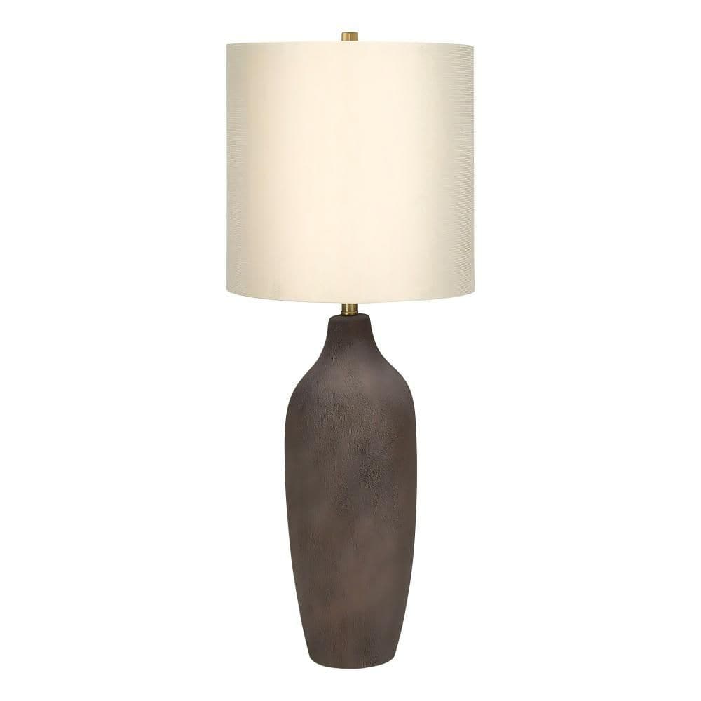 26 in. Gray Ceramic 1-Light Table Lamp with Vase Shape and Beige Linen Drum Shade for Living Room, Bedroom and Office price history on PriceWatchPro