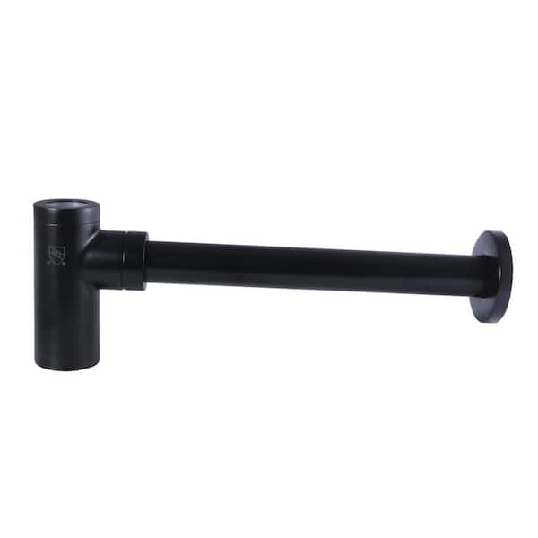 Modern Decorative 1-1/4 in. Brass P-Trap in Matte Black