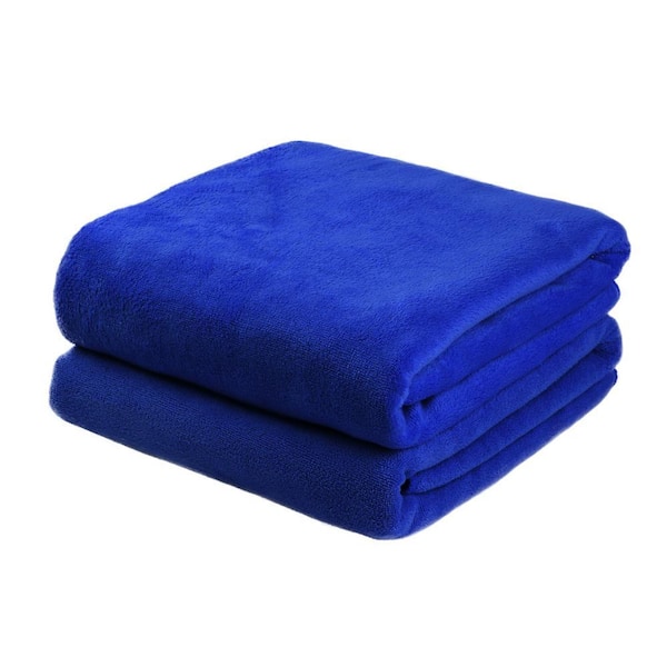 JML Navy Oversized Microfiber Bath Towel (Set of 2) 8Y0033-1 - The