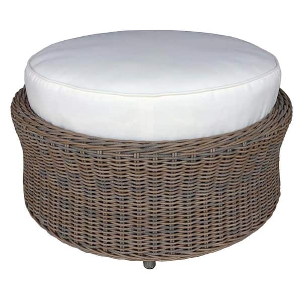 Padma's Plantation Outdoor Barbados Kubu Grey Ottoman