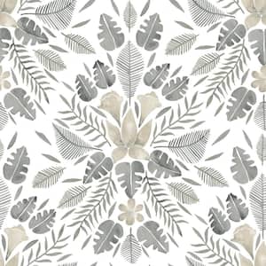 28.18 sq. ft. Cat Coquillette Tropical Grey Peel and Stick Wallpaper