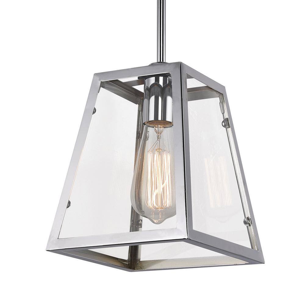 Knightley 1-Light Chrome and Clear Glass Mini Pendant