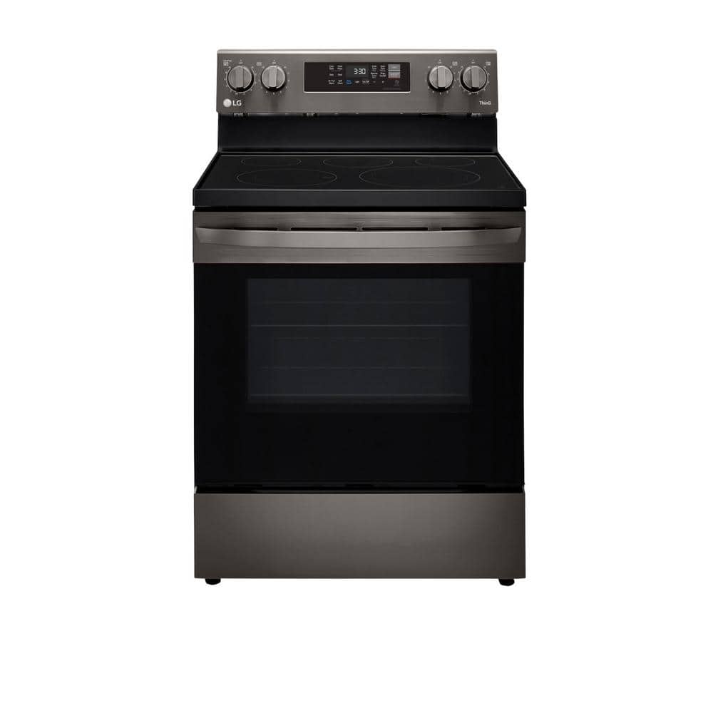 30" Black Stainless Steel Smart Freestanding Electric Range