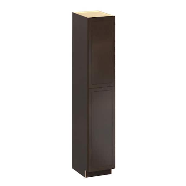 Emerson Cocoa Pantry with Right door Ready to Assemble with 4-Adjustable Shelf (18 in. W x 90 in. H x 24-in. D)