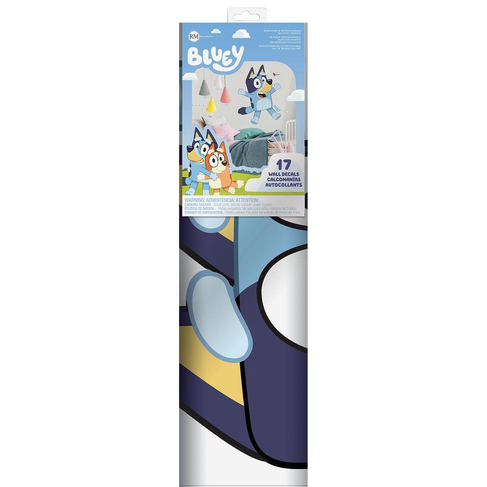 Bluey Character Blue Vinyl Peel and Stick Wall Decals