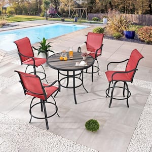 5-Piece Round Metal Outdoor Dining Set