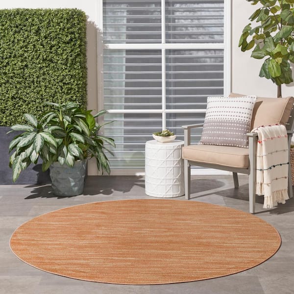 Rust Round Rug Nourison Essentials Rust 6 ft Rust Round Abstract Contemporary Indoor ...