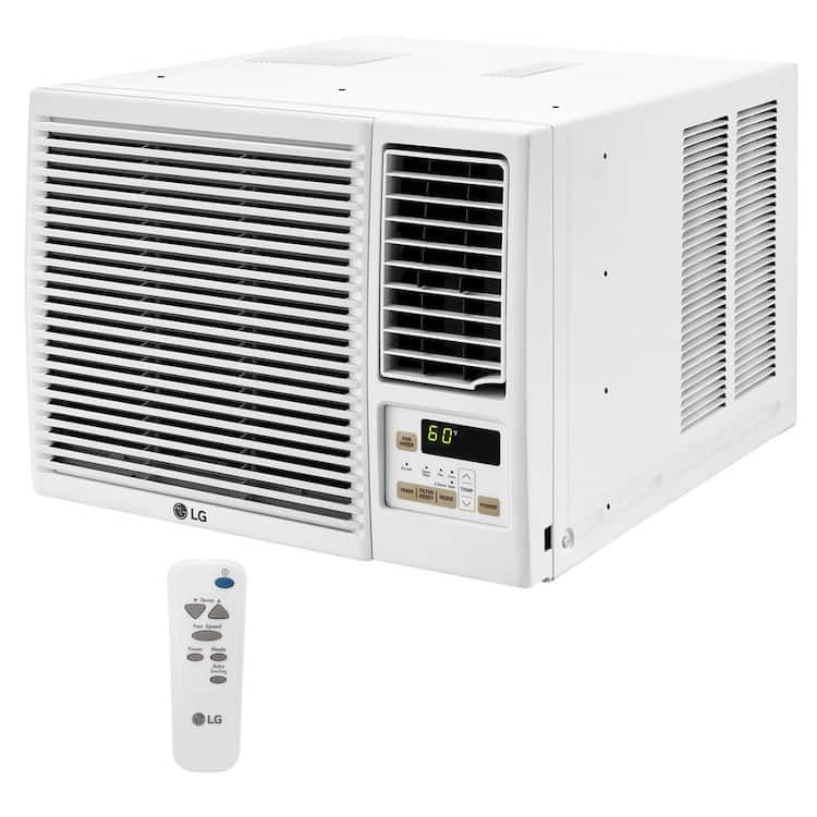 LG 7,600 BTU 115V Window Air Conditioner Cools 330 Sq. Ft. with Heater, Wi-Fi Enabled and Dehumidifier in White