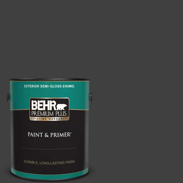BEHR PREMIUM PLUS 1 gal. #BXC-02 Bauhaus Semi-Gloss Enamel Exterior Paint & Primer