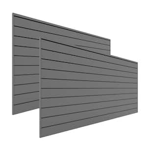 96 in. W x 48 in. H Slat Wall Panel Set Light Grey (2-Pack)