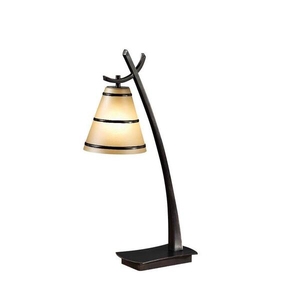 Home Decorators Collection Wright 24 in. Amber Scavo Bronze Table Lamp