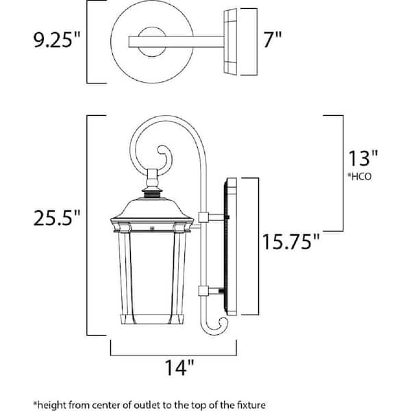 Dover 1-Light Bronze Integrated LED Outdoor Wall Lantern Sconce