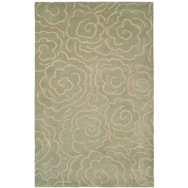 SAFAVIEH Soho Soft Light Blue/Ivory 3 ft. x 8 ft. Floral Runner Rug
