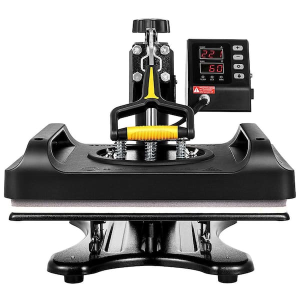 Pro Heat Press Machine, 12 x 15 in. Fast Heating, 5 in 1 Combo 360 Swing Away Digital Sublimation, ETL Listed, Black