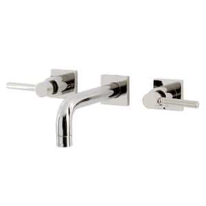 Concord 2-Handle Wall-Mount Bathroom Faucets in Polished Nickel