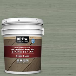 5 gal. #ST-143 Harbor Gray Semi-Transparent Waterproofing Exterior Wood Stain and Sealer