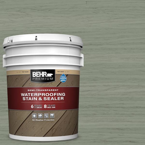 5 gal. #ST-143 Harbor Gray Semi-Transparent Waterproofing Exterior Wood  Stain and Sealer