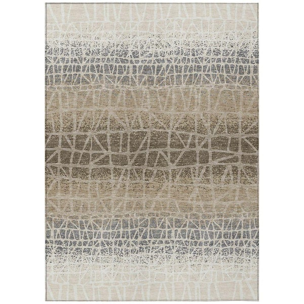 Chantille Machine Washable Indoor/Outdoor Abstract ACN2404 Ivory 3 ft. x 4 ft. Area Rug